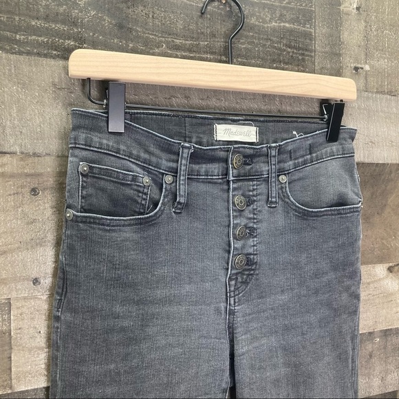 Madewell Cali Demi Boot Button Front Raw Hem Jeans - Picture 11 of 15